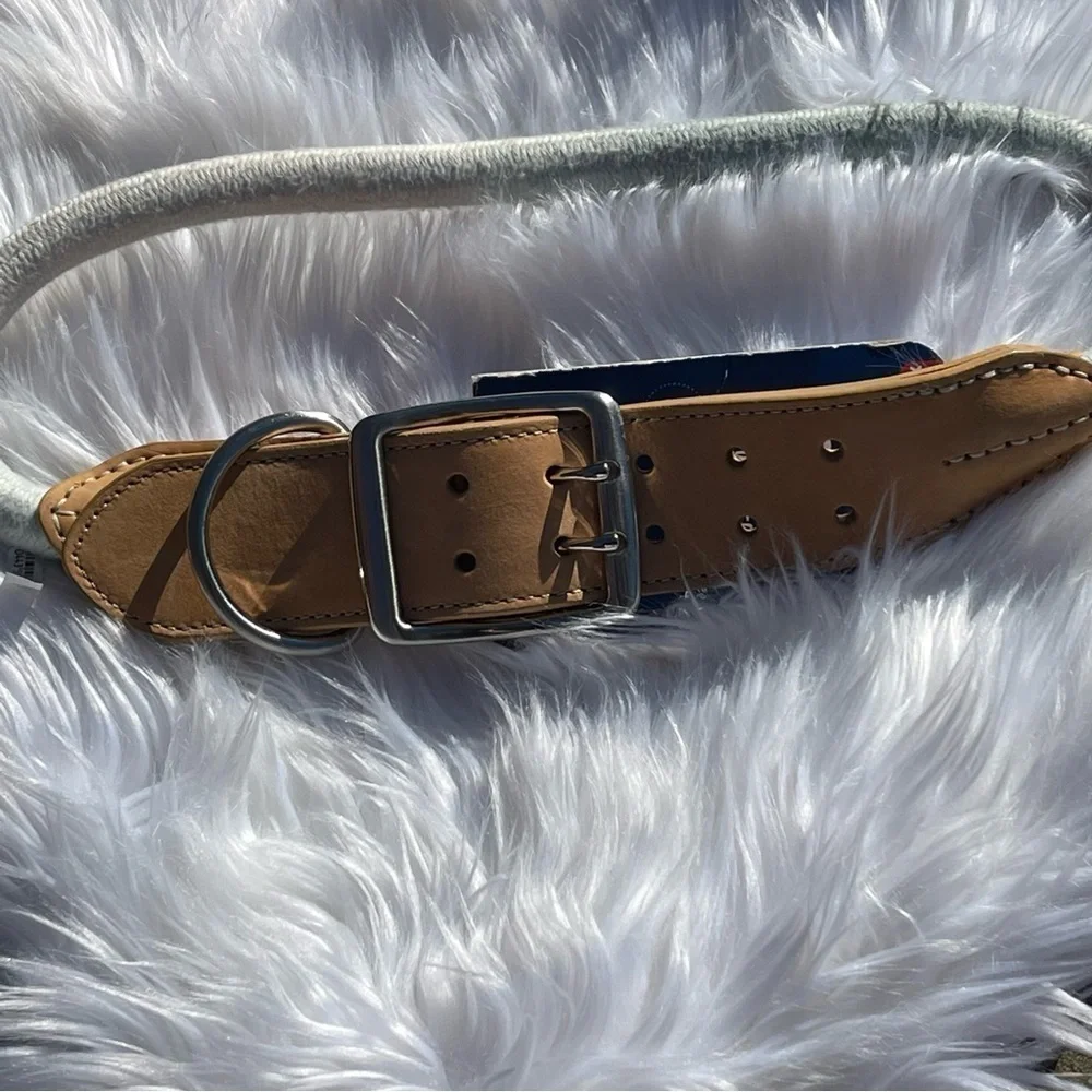 NWT Youly Vegan Leather & Rope Tie Dye Dog Collar Size XXL/XXXL